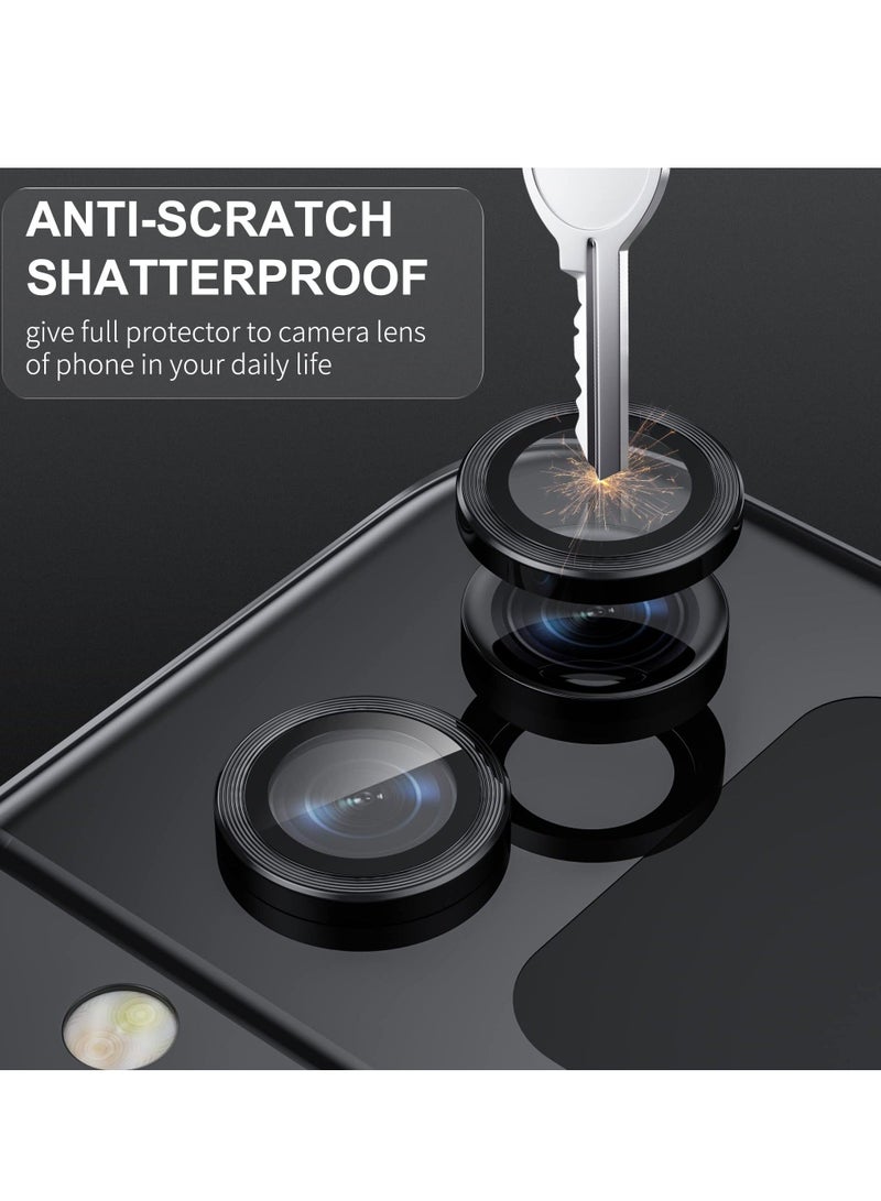 Captaintech Camera Lens Protector Case Cover for Samsung Galaxy Z Flip 4, Anti Scratch HD Tempered Metal Glass Camera Screen Protector Shockproof Film for Galaxy Z Flip 4 5G 2022 Accessories, Black - Image 3