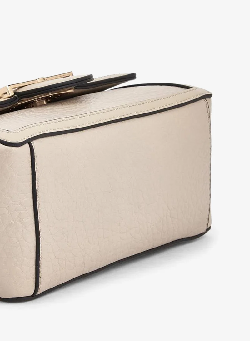 Celeste IVORY Textured Crossbody Bag with Button Closure for Women | Best Price UAE