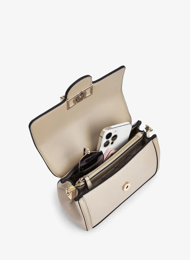 Celeste IVORY Textured Crossbody Bag with Button Closure for Women | Best Price UAE