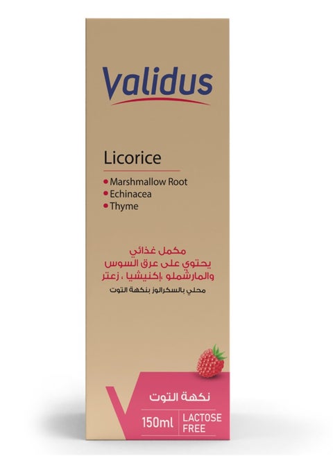 Validus Licorice Syrup with Raspberry Flavor 150 ml
