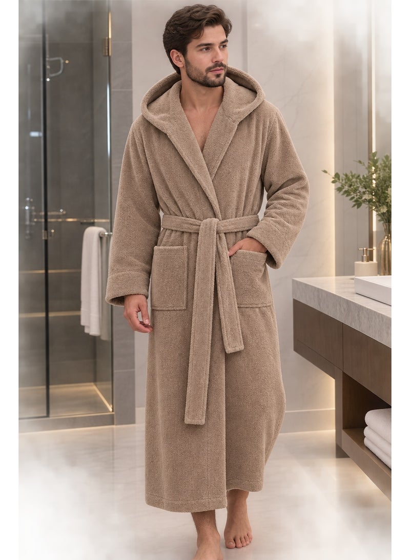 TM HOME Luxury Hotel Bathrobe Hoddie – 100% Natural Cotton with Premium Plush Texture  – Ultra-Soft, Absorbent & Elegant Unisex Design - Image 1