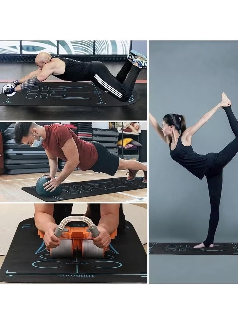 بريمو بلس عجلة تمارين دوارة للبطن مع دعامة للكوع مزوده بشاشة توقيت و حامل جوال مع سجادة عجلة اليوجا هادئة وغير قابلة للانزلاق لتمارين البيلاتس وكمال الأجسام، - Image 3