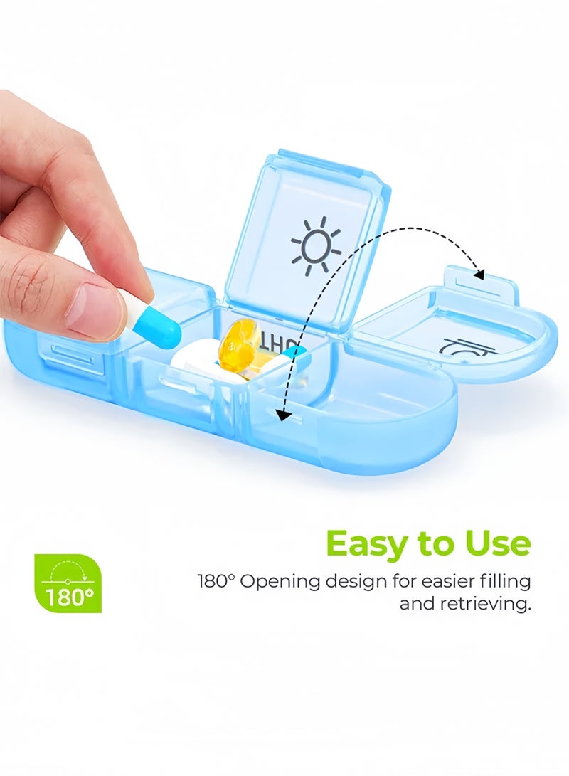 Lee Yon Weekly Pill Organizer 3 Times A Day ,Portable 7 Day Pill Box Case with Large Separate Compartments to Hold Medication, Vitamins, Fish Oil and Supplements, Multicolour - Image 2
