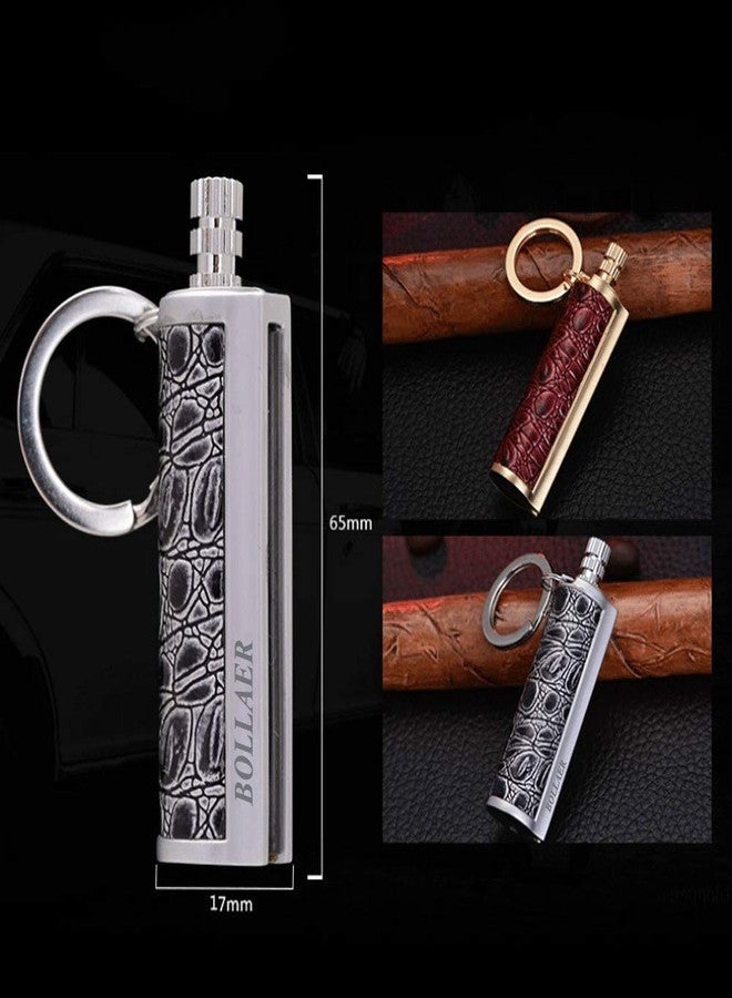 BOLLAER Keychain Flint Metal Matchstick Fire, Car Key Rings, Kerosene Refillable Lighter, EDC Best Gift Ideas and BBQ Camping Emergency Survival Gear for Men Women - Image 3