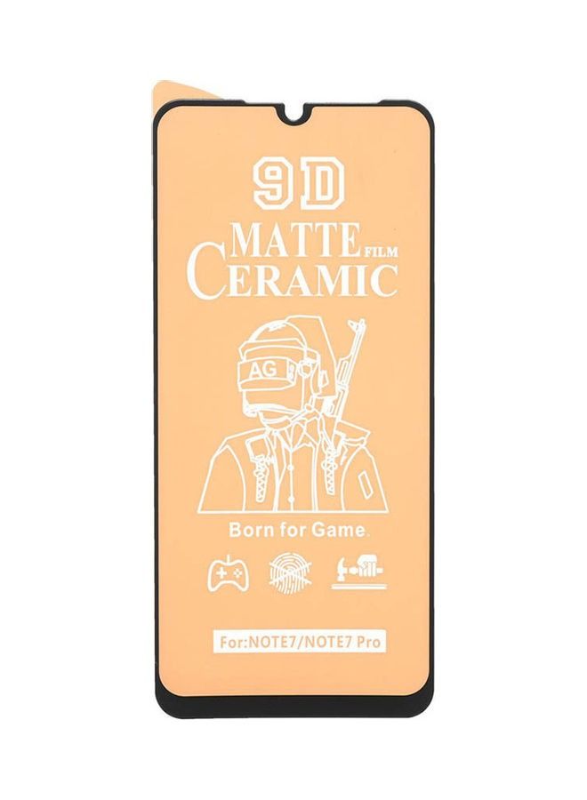 شاشة حماية 9 دي سيراميك غير لامع لهاتف شاومي ريدمي نوت 7 برو - أسود شفاف