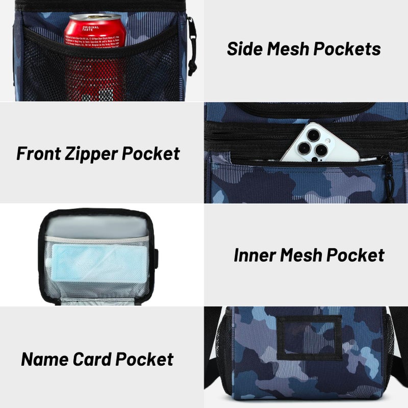 Mier Insulated Lunch Box Dual Compartment Lunch Bag Leakproof Cooler For Men Women Adult Work  Camo  Medium (Upgraded Extra-Tall Bottom Layer) - Image 5