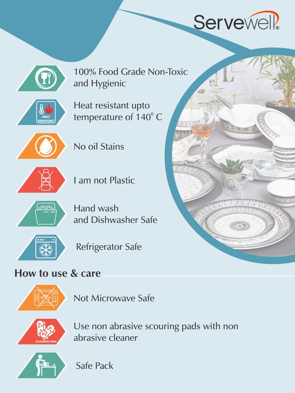 Servewell طقم أطباق صغيرة سيرفويل 6 قطع دائري 18 سم أسود - Image 4