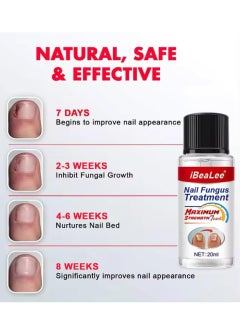 iBealee Nail Fungus treatment 7 Day Nail Repair Treatment Liquid for Damaged Toenails and Fingernails Fungal Nail Renewal Anti Fungus Nail Repair Smooth Moisturize Nail Reduce Discoloration Nail Serum 20ml  - Image 3