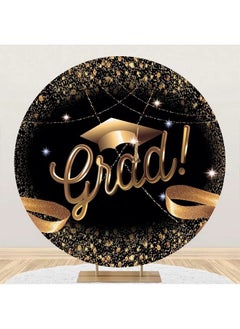 DASHAN 7.5X7.5Ft Round Backdrop Polyester Class Of 2023 Backdrop Bachelor Grad Graduation 2023Congrats Grad Congratulation Graduates Photography Background Grad Congratulate Prom Youtube Photo Prop  - Image 1