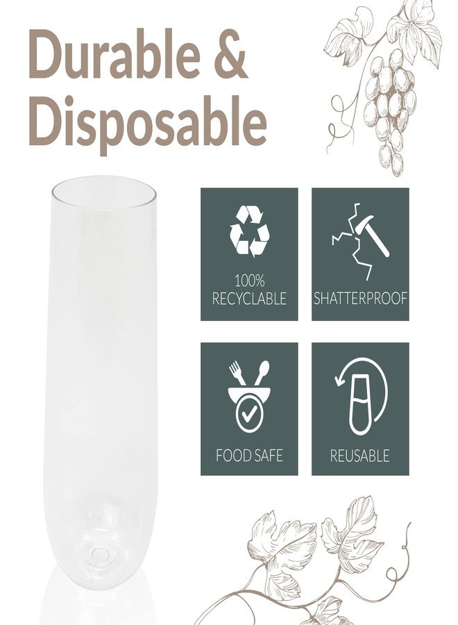 Reli. Champagne Flutes Plastic | 25 Pack | 9 oz - Clear | Stemless Premium Plastic Champagne Flutes | Party-Perfect for Celebrations - Image 5