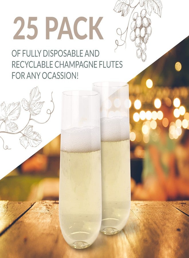 Reli. Champagne Flutes Plastic | 25 Pack | 9 oz - Clear | Stemless Premium Plastic Champagne Flutes | Party-Perfect for Celebrations - Image 4