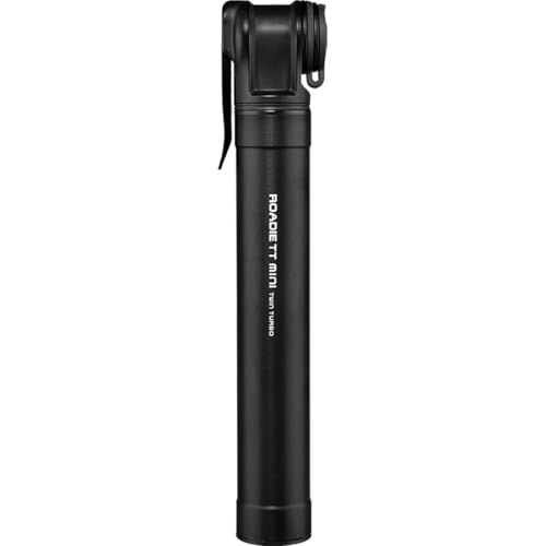 Topeak Roadie TT Mini Bike Pump – Compact Twin Turbo Aluminum Road Tire Pump with 160 PSI Capacity, Integrated Dust Cap & Side Mount Bracket for Fast Inflation & Lightweight Portability - Image 1