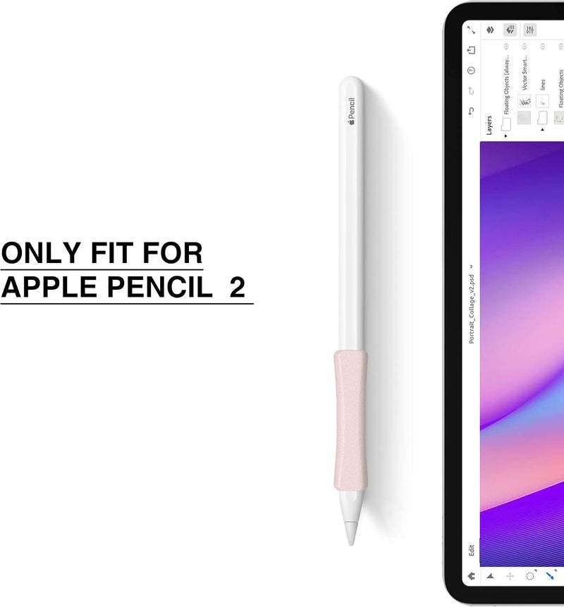 ELETIUO 3 Pack Pink iPencil Grips Case Cover Ergonomic Silicone Sleeve Holder Compatible with Apple Pencil 2nd Generation, iPad Pro 11 12.9 inch 2018 - Image 1