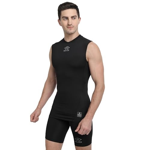 SHREY Intense Compression Sleeveless Top Black M Mens Cutsleeves/Sleeveless Compression Top for Sports - Image 3