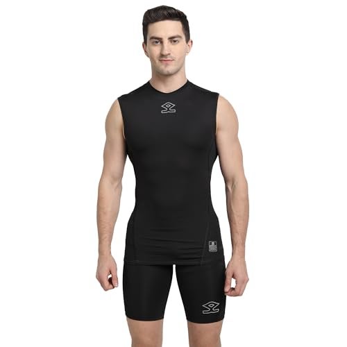 SHREY Intense Compression Sleeveless Top Black M Mens Cutsleeves/Sleeveless Compression Top for Sports - Image 1