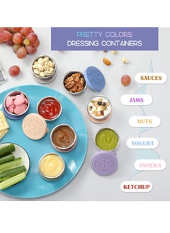 General 6 Pack Salad Dressing To Go Containers, 1.6 oz Small Stainless Steel Sauce Cups With Leakproof Silicone Lids, For Lunch Boxes, Picnics and Travel  - Image 3
