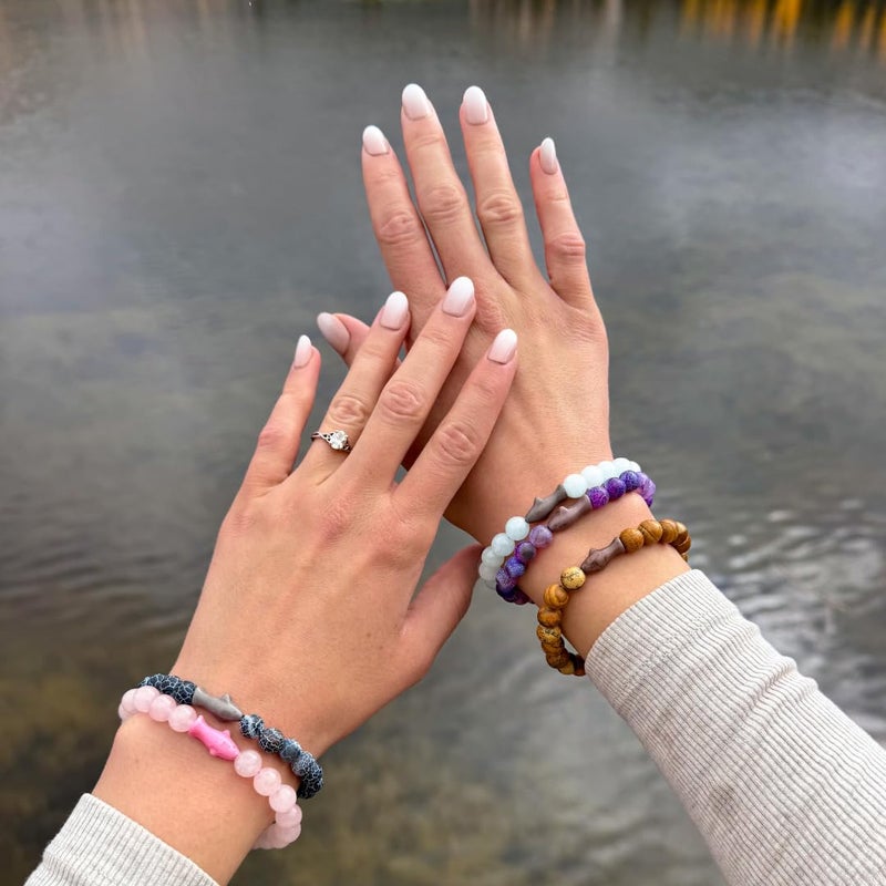 Fahlo Shark Tracking Bracelet â€“ Track a Real Sharkâ€™s Journey â€“ Supports Wildlife Conservation â€“ Elastic, One Size Fits Most â€“ on Interactive Mobile App Map â€“ Unisex Ocean Conservation Gift (Coral Reef Pink) - Image 4