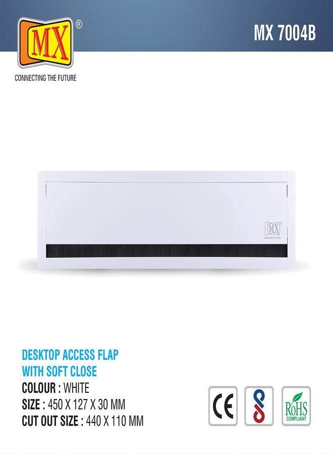 MX Access Flap 300×127 mm – Soft‑Close Flip Table Cable Hole Cover Grommet, Aluminum Alloy Metal Rectangle Wire Management Panel - Image 2