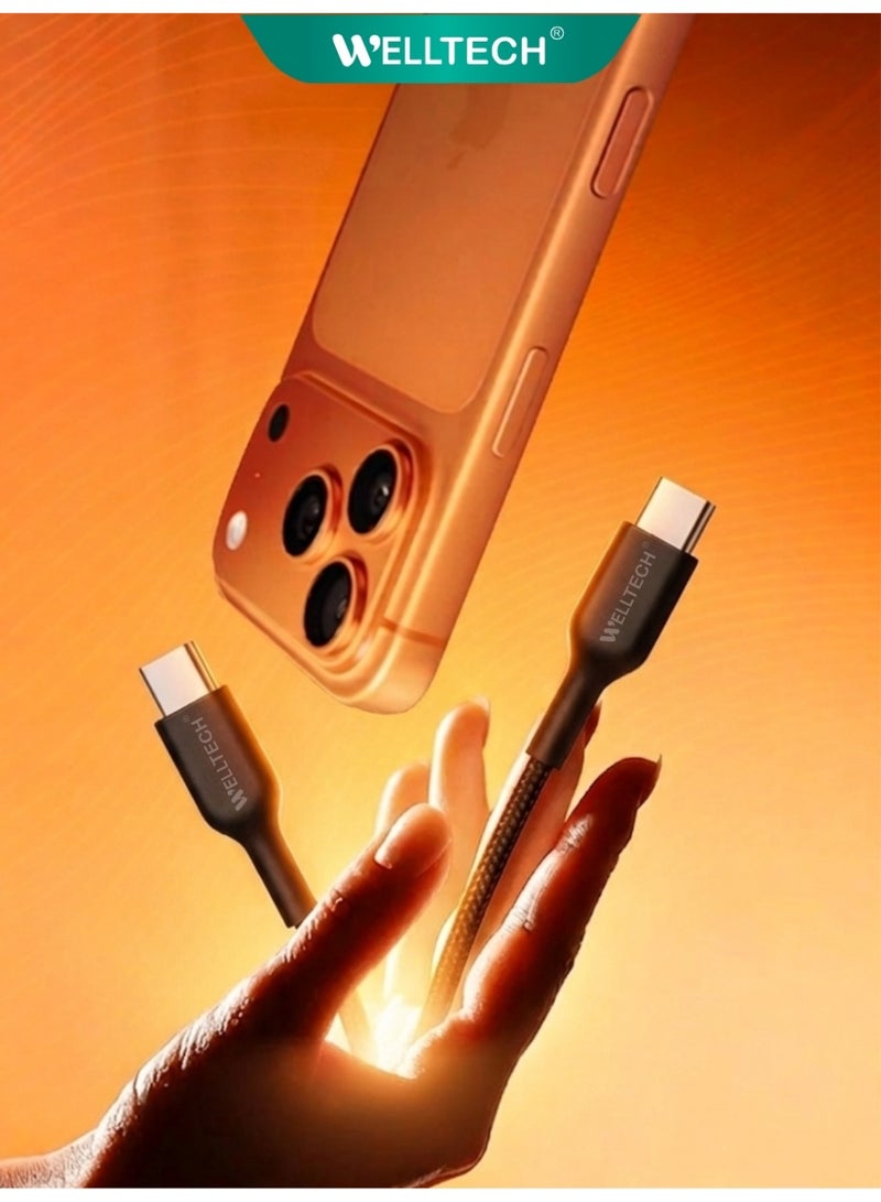 WELLTECH 100W USB C to USB C Fast Charging Cable Power Delivery High Speed Data Transfer Type C Cable for Laptop MacBook Samsung Android WELLTECH TC132 - Image 2