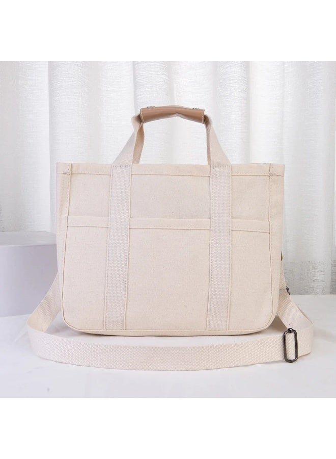 Fashionable Multifunctional Baby Stroller Bag Canva Temu Tote Bag Mother-Child Single Shoulder Slant Crossbody Handbag-Color:dark Khaki  - Image 5