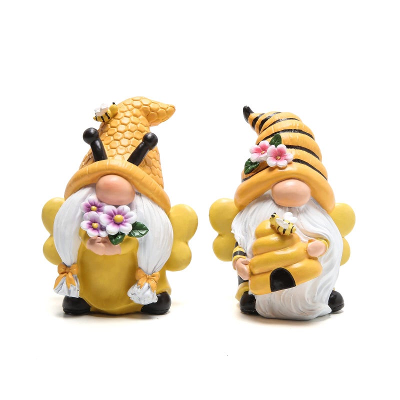 Hodao Hodao Spring Garden Gnomes Decorations Honey bee Gnome World Bee Day Decorations Gifts Swedish Dwarf Figurine Table Summer Honey Bumble Bees Gnomes Decorations for Home 