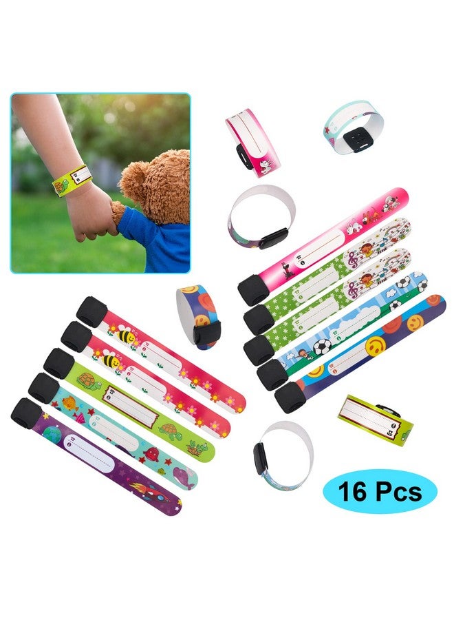Pletpet 16 Pieces Child Safety Id Wristband Pletpet Adjustable & Waterproof Kids Id Bracelets Reusable Identification Bracelet Wristbands For Boys And Girls Outdoor Activity (8 Styles) - Image 4