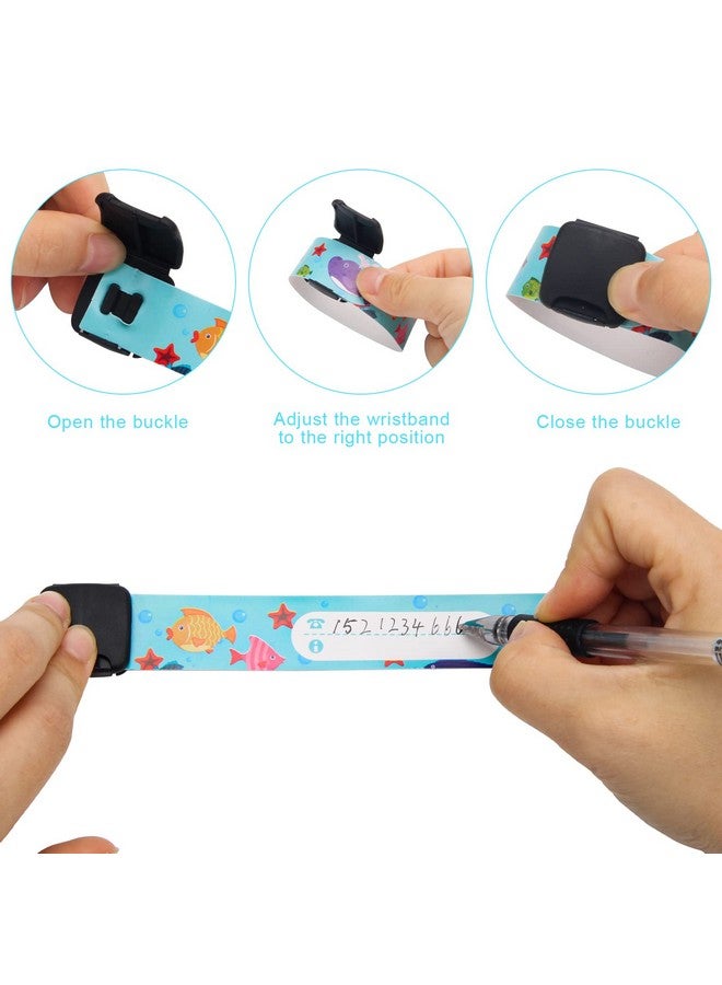 Pletpet 16 Pieces Child Safety Id Wristband Pletpet Adjustable & Waterproof Kids Id Bracelets Reusable Identification Bracelet Wristbands For Boys And Girls Outdoor Activity (8 Styles) - Image 3
