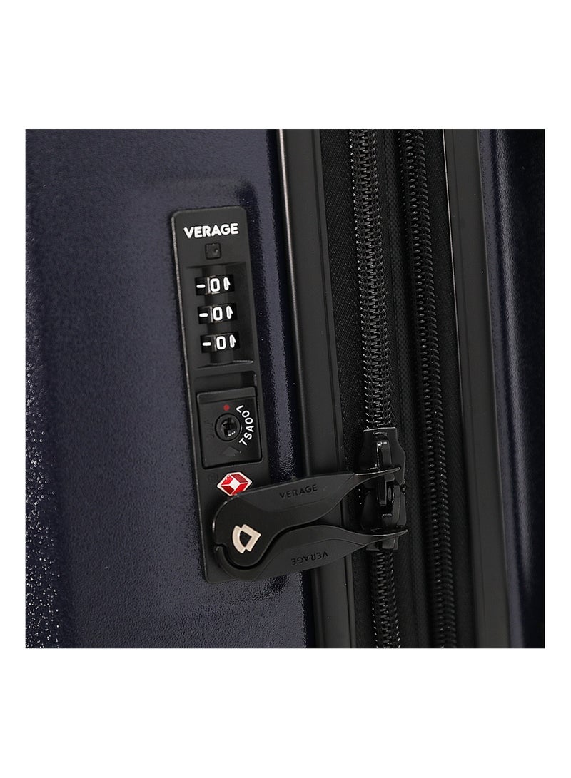 Verage  حقيبة سفر صلبة بعجلات، مجموعة من 3 قطع مع عجلة دوارة مزدوجة، أزرق (S-20 بوصة، M-24 بوصة، L-28 بوصة) - Image 5