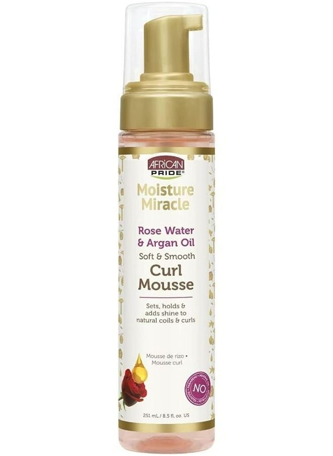 African Pride - Moisture Miracle Soft And Smooth Curl Mousse Rose Water And Organ Oil 251 ML - Image 1