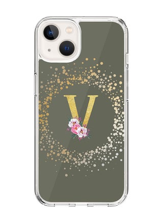 Classic Clear Case For iPhone 14 Plus, Hybrid Soft Case Thin Cover- Custom Monogram Initial Letter Floral Pattern Alphabet - V(Olive Green) - pzsku/ZB6B4C248DBAC8F85138CZ/45/_/1704350826/c1645baf-8b2c-4a36-9bad-eea944a7a427