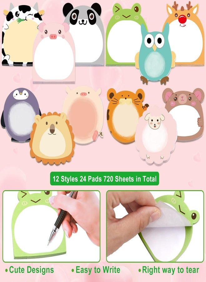 FANCY LAND Cute Sticky Notes 24 Pack Animal Sticky Notes for Teachers Classrooms 720 Sheets Self Sticky Memo Pads Notes Page Markers Flags Home Office School Supplies - Image 3