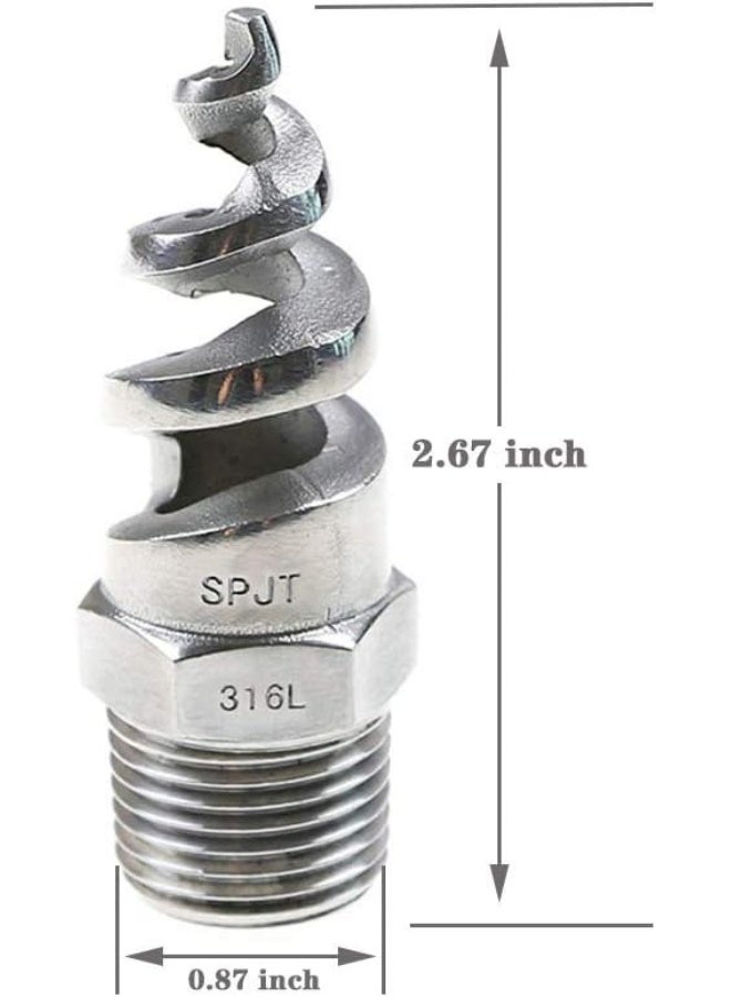 beduan Pack Of 3 1/2Â€ Stainless Steel Spiral Cone Atomized Nozzle Industrial Spray Dust Remove  - Image 2