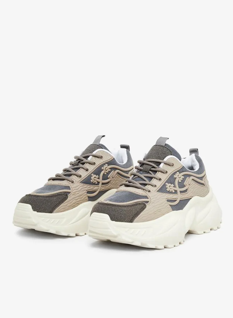 Styli Active Chunky Sole Side Pattern Sneakers