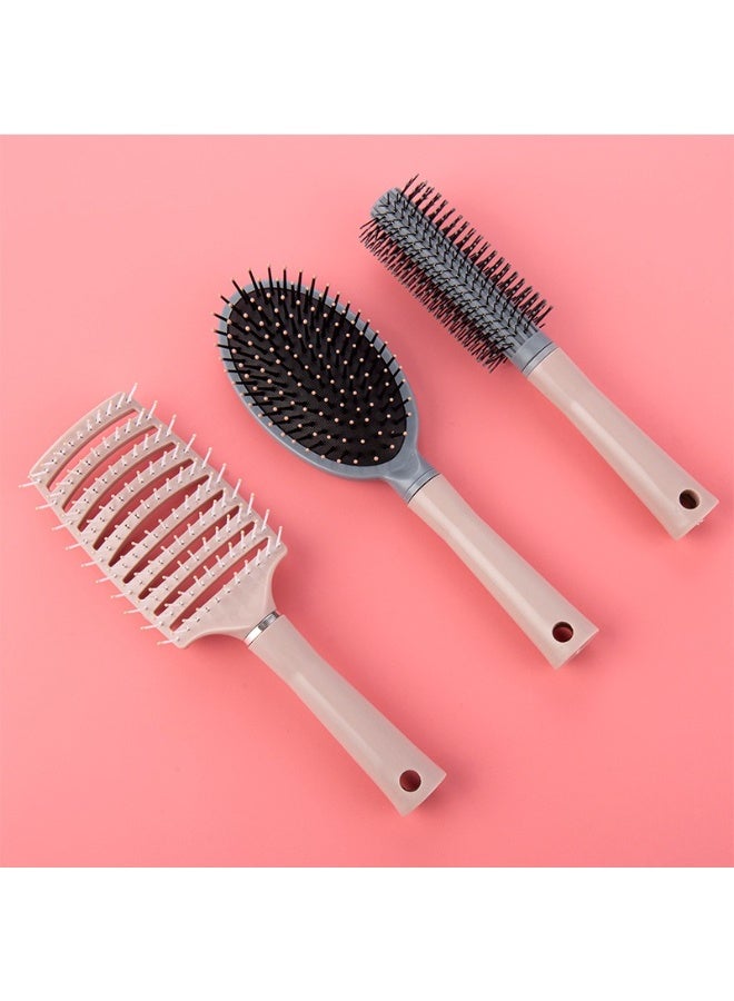 يوكانبي طقم 3 فرش شعر مضادة للكهرباء الساكنة – فرشاة هوائية مبطنة، فرشاة منحنية وفرشاة التهوية لتصفيف وتدليك الشعر - Image 1