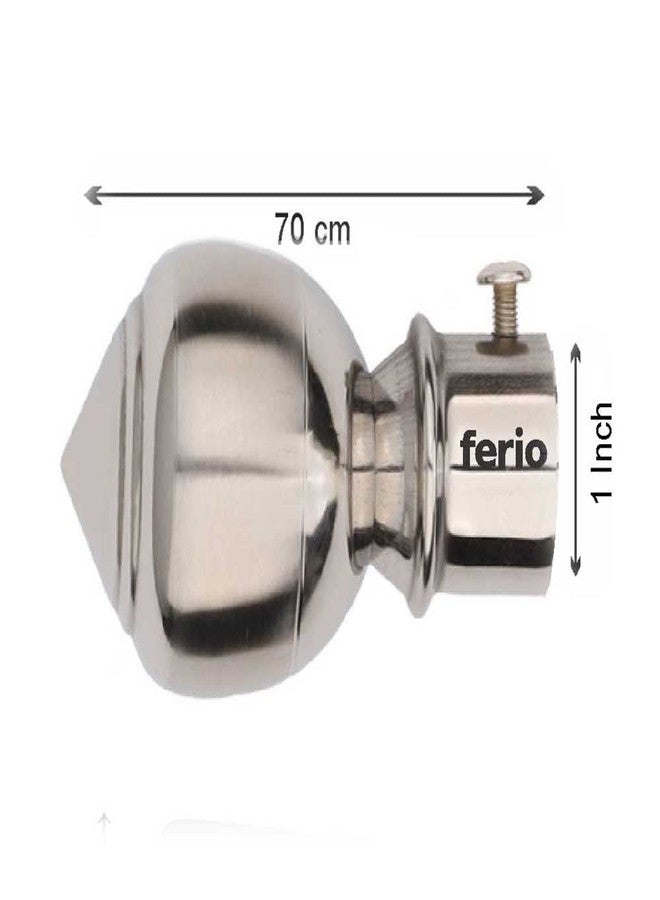 FERIO Stainless Steel Glossy Matte Series Curtain Bracket Support Set Doors and Windows Fitting for 1 Inch Rod Pocket Size for Home Decor (Curtain Holder 10 Pcs and Curtain Finals 10 Pics - Image 5