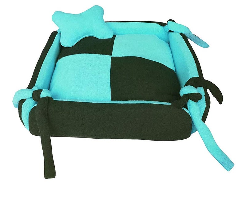 KOZI PET Dogs Bed Reversible Ultra Soft Bed with Pillows Size-Small Color (Sky Blue) - Image 4