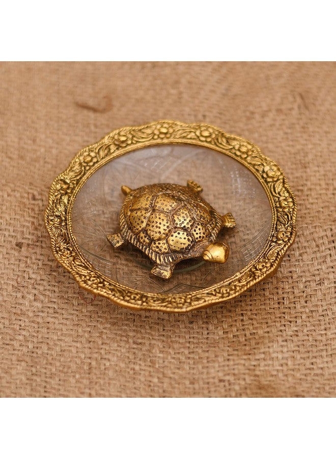 Collectible India Metal Feng Shui Tortoise On Plate Showpiece for Good Luck Turtle Vastu Gift for Career and Luck Home Decoration - Image 5