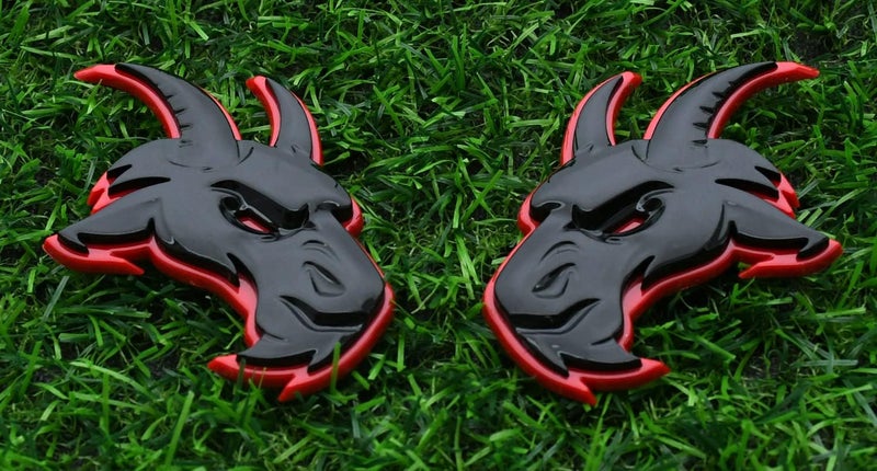 Pair Custom Head Emblems 3D Badges Replacement for TRX Ram 1500 Fender Badge Hellcat (Redline) - Image 1