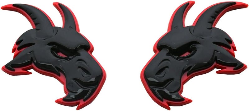 Pair Custom Head Emblems 3D Badges Replacement for TRX Ram 1500 Fender Badge Hellcat (Redline) - Image 2