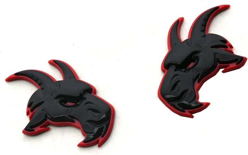 Pair Custom Head Emblems 3D Badges Replacement for TRX Ram 1500 Fender Badge Hellcat (Redline) - Image 3