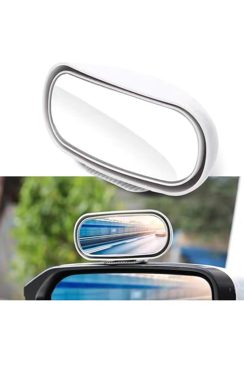 Blind Spot Mirror, HD  Glass Frameless Convex Rear View Mirrors Exterior Accessories with Wide Angle Adjustable Stick for Car SUV and Trucks, White - Image 1