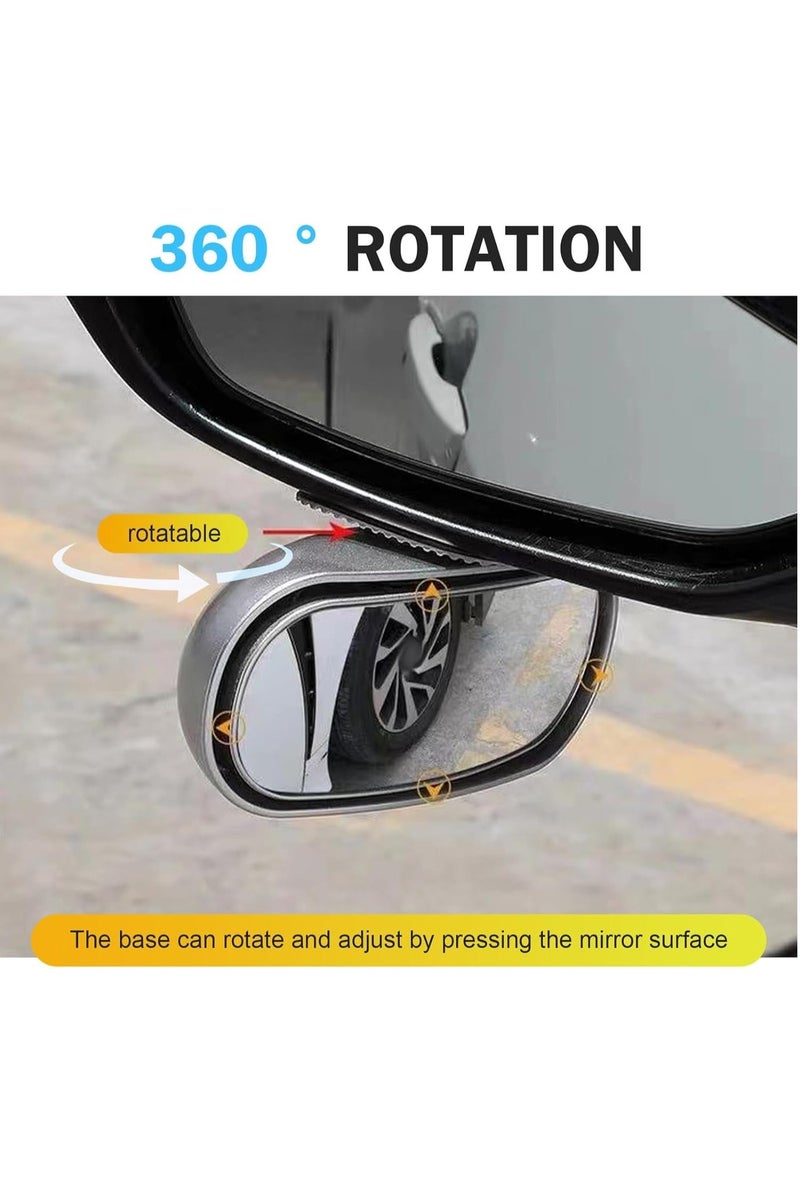 Blind Spot Mirror, HD  Glass Frameless Convex Rear View Mirrors Exterior Accessories with Wide Angle Adjustable Stick for Car SUV and Trucks, White - Image 2