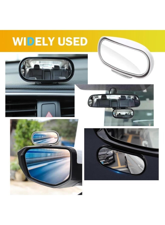 Blind Spot Mirror, HD  Glass Frameless Convex Rear View Mirrors Exterior Accessories with Wide Angle Adjustable Stick for Car SUV and Trucks, White - Image 4