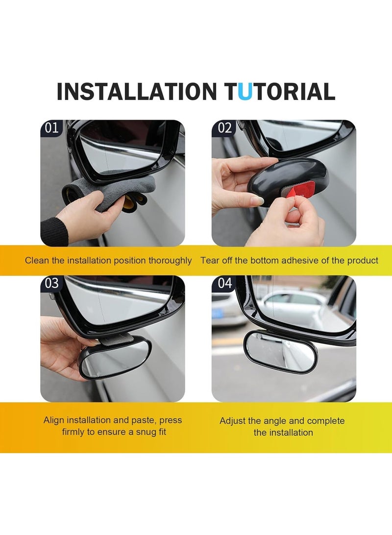 Blind Spot Mirror, HD  Glass Frameless Convex Rear View Mirrors Exterior Accessories with Wide Angle Adjustable Stick for Car SUV and Trucks, White - Image 5
