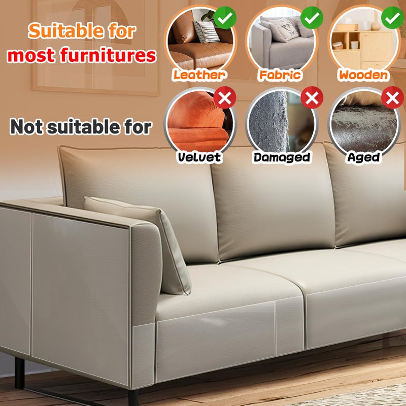 Acostop Cat Scratch Furniture Protector - Specially Designed for Leather Furniture, Easy to Remove Anti-Scratch Couch Protector from Cat, No Pins, 16 Pack - Image 4
