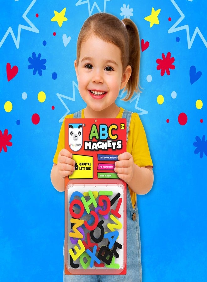 PLAY PANDA ABC Magnets Capital Letters with 26 Thick Foam Magnetic Alphabets for Kids with Full Magnet Back, Magnetic ABCD Learning Toy for Letter Recognition, Indoor Educational Magnet Game - Image 5