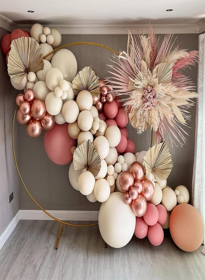 Patimate Balloon Arch Kit, 138pcs Balloon Arch, Retro Apricot Balloon Garland Kit, Nude Pink White Balloons for Girls, Boys, Baby Shower, Birthday Party Decoration, Bridal, Engagement, Wedding, Anniversary