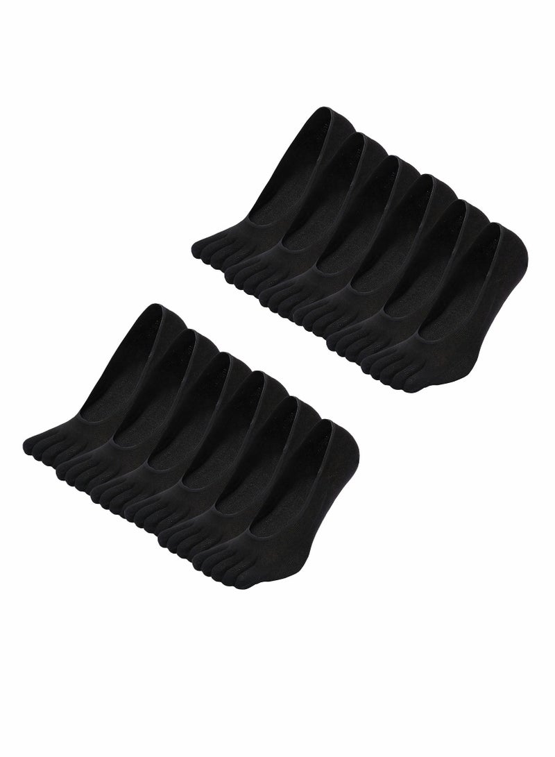 SYOSI 6 Pairs Toe Socks Low Cut No Show Cotton Running Five Fingers Socks with Silicone Heel for Womens Ladies  - Image 1