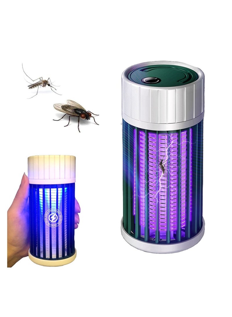 SYOSI Electric Bug Zapper - Indoor Outdoor Mosquito Killer, 3000V High Voltage UV Light Insect Zapper, Waterproof Fly Trap with USB Cable, for Home, Patio, Backyard, and Camping (Green-Not Waterproof)  - Image 1