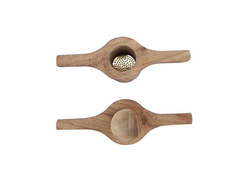 EZAHK Traditional Wooden Kitchen Press Idiyappam Sev Sancha Maker with Metal Bottom Sheet Wood Brown Wt048kg - Image 4